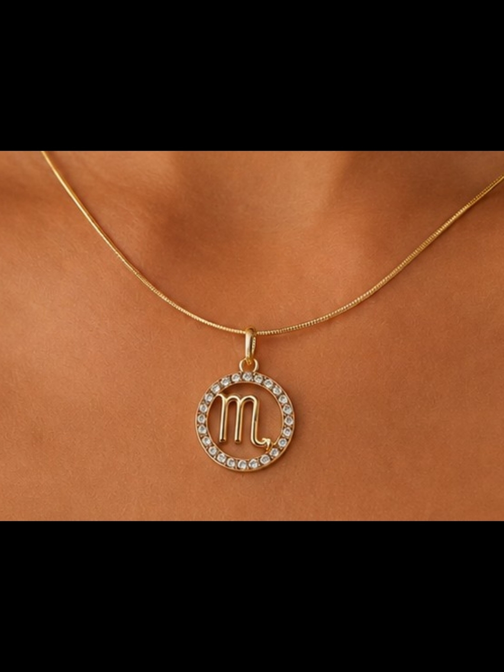 Scorpio Zodiac Crystal Necklace 18KGP Birth Sign October November Horoscope Gift